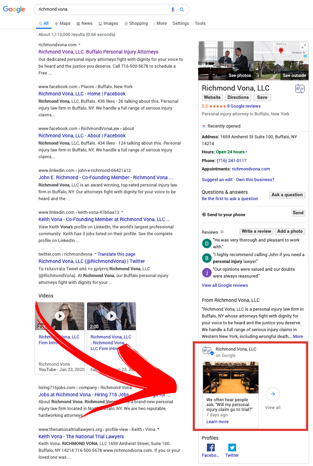 SERP screenshot of Google Search results